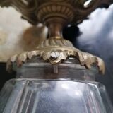 Cut glass and bronze ceiling light