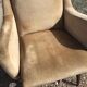 Fauteuil velours vintage pied compas
