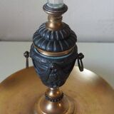 French antique crystal bronze and brass cornet soliflore vase from the early 1920s.