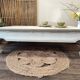 Exotic wood coffee table with its safety glass protection.
