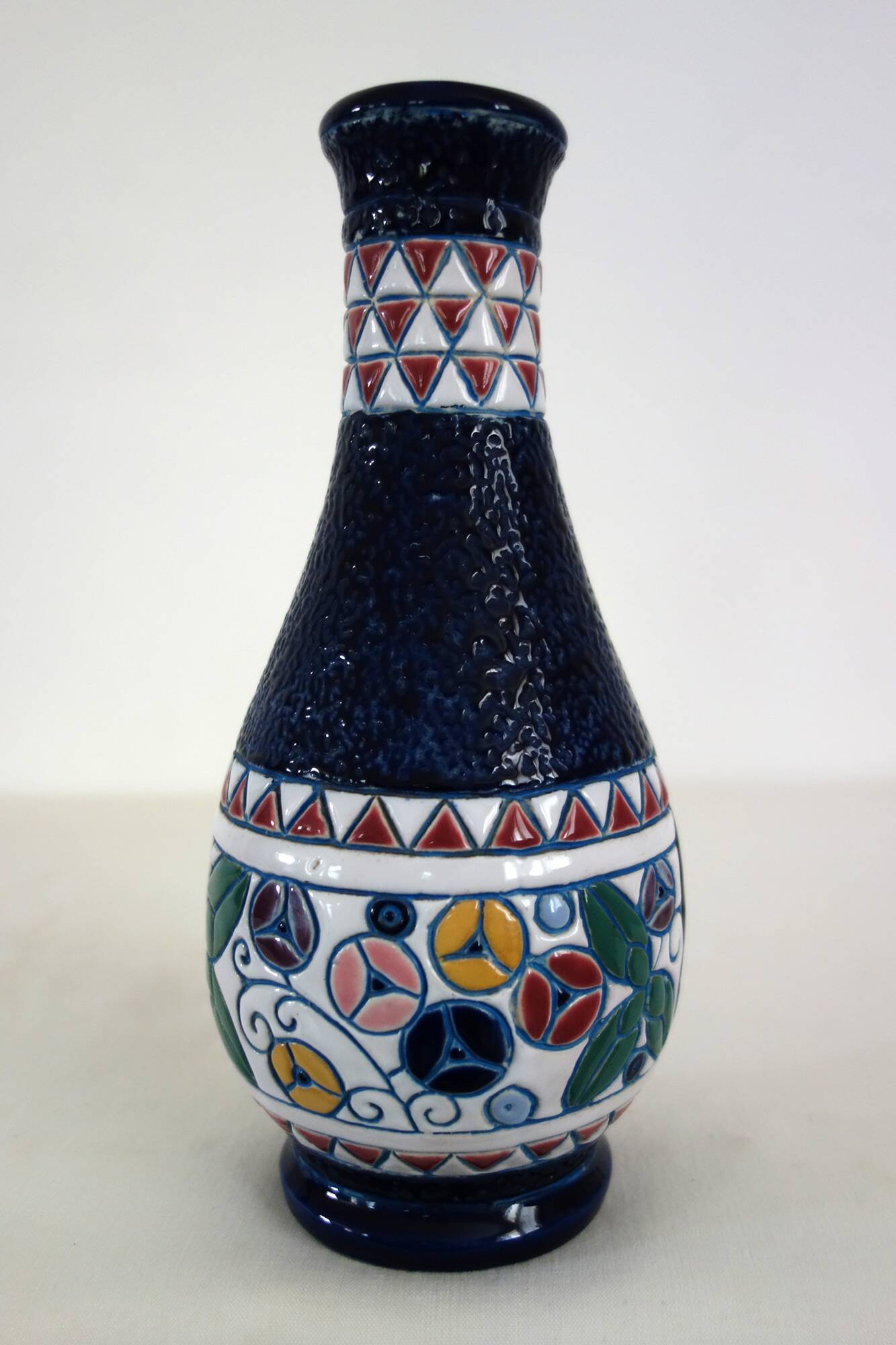 Art Deco ceramic vase with bird decoration by Amphora, 1920