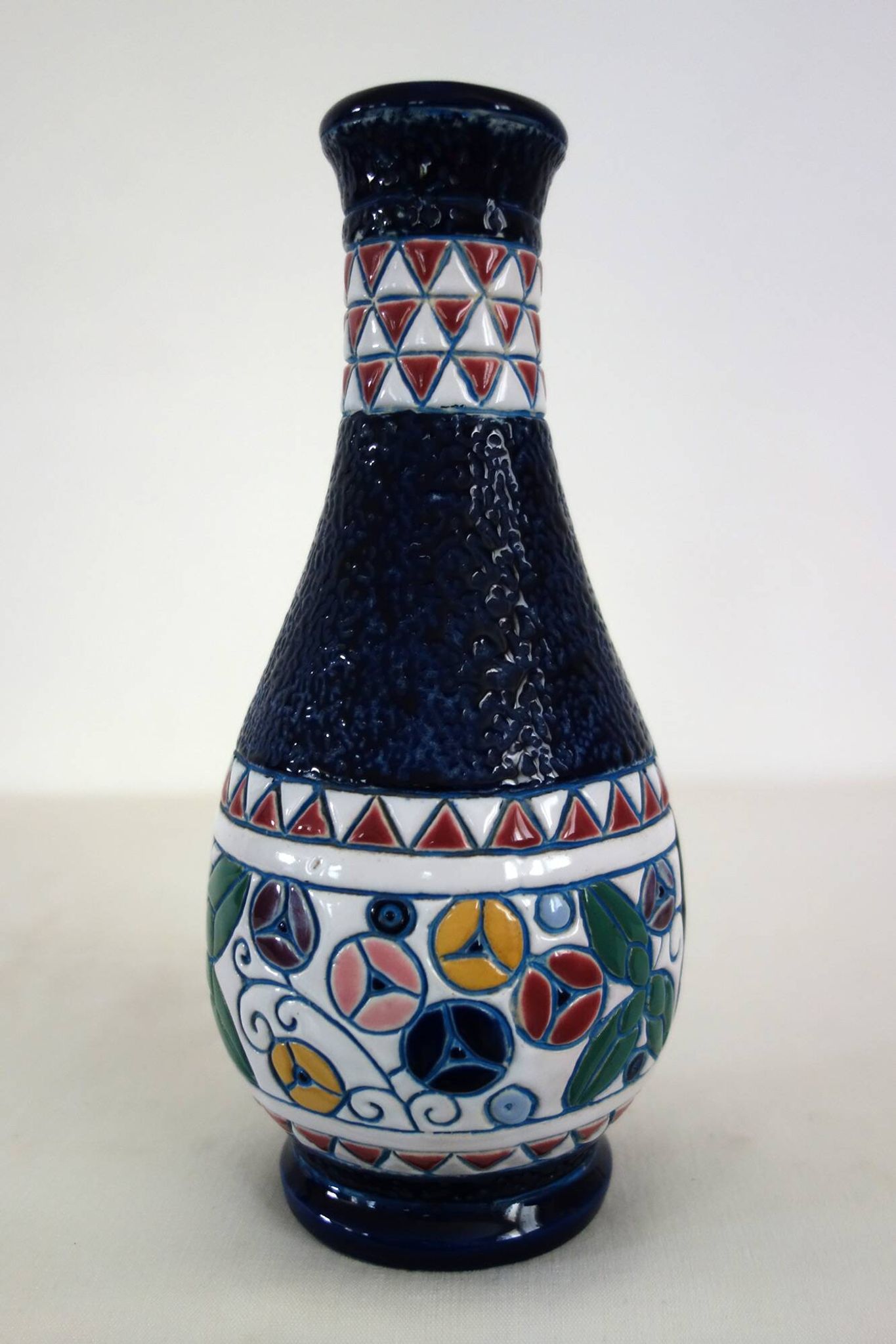 Art Deco ceramic vase with bird decoration by Amphora, 1920