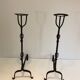 Pair of wrought iron landiers. french work ,seventeenth century