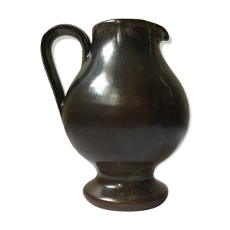 Puisaye stoneware pitcher, high fire, signed Michel and Denis Pointu