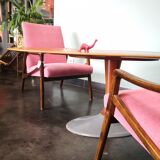 Czech vintage coffee table, wood and metal