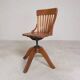 Oak office chair, workshop chair, adjustable height, 1930s
