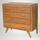 Commode  pieds compas bois brut 1950