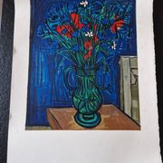 Isis Kischka (1908-1973) - Colour lithograph - Bouquet of flowers