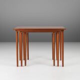 Set of 3 teak wood scandinavian nesting tables, Denmark, 1960s