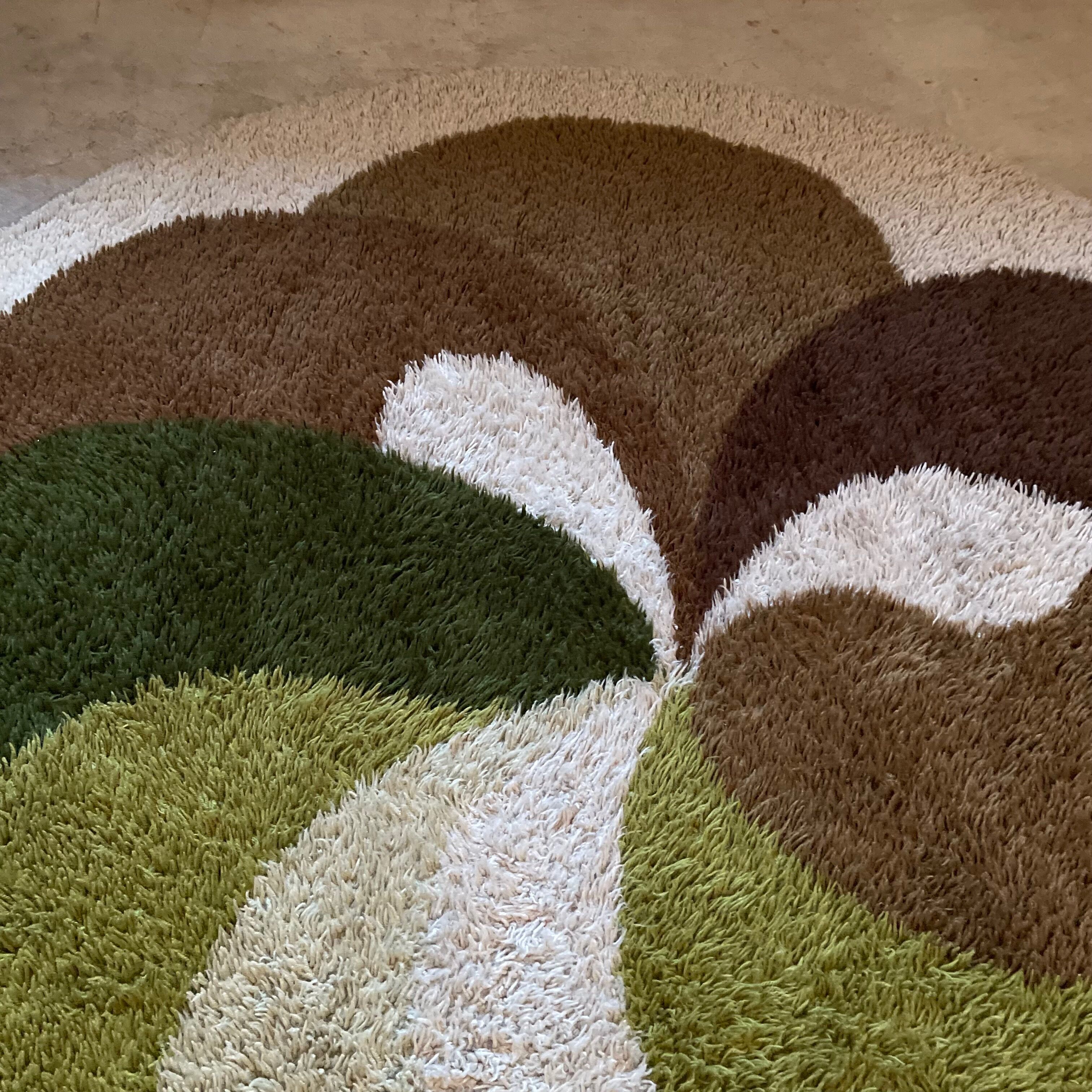 Xl psychedelic high pile rya rug desso netherlands, 1970s