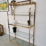 Shelf vintage brass gilded design 1970