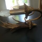 Pair of bronze and brass palm tree sconces