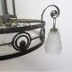 Lustre Art Déco signé Degué – fer forgé et verre moulé