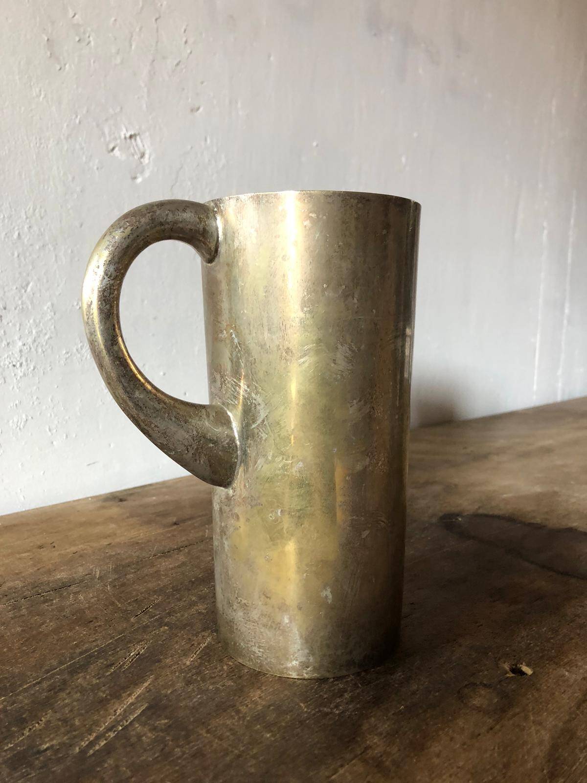 Vintage carafe, brass metal carafe, pitcher, flower pot, kitchen, decoration