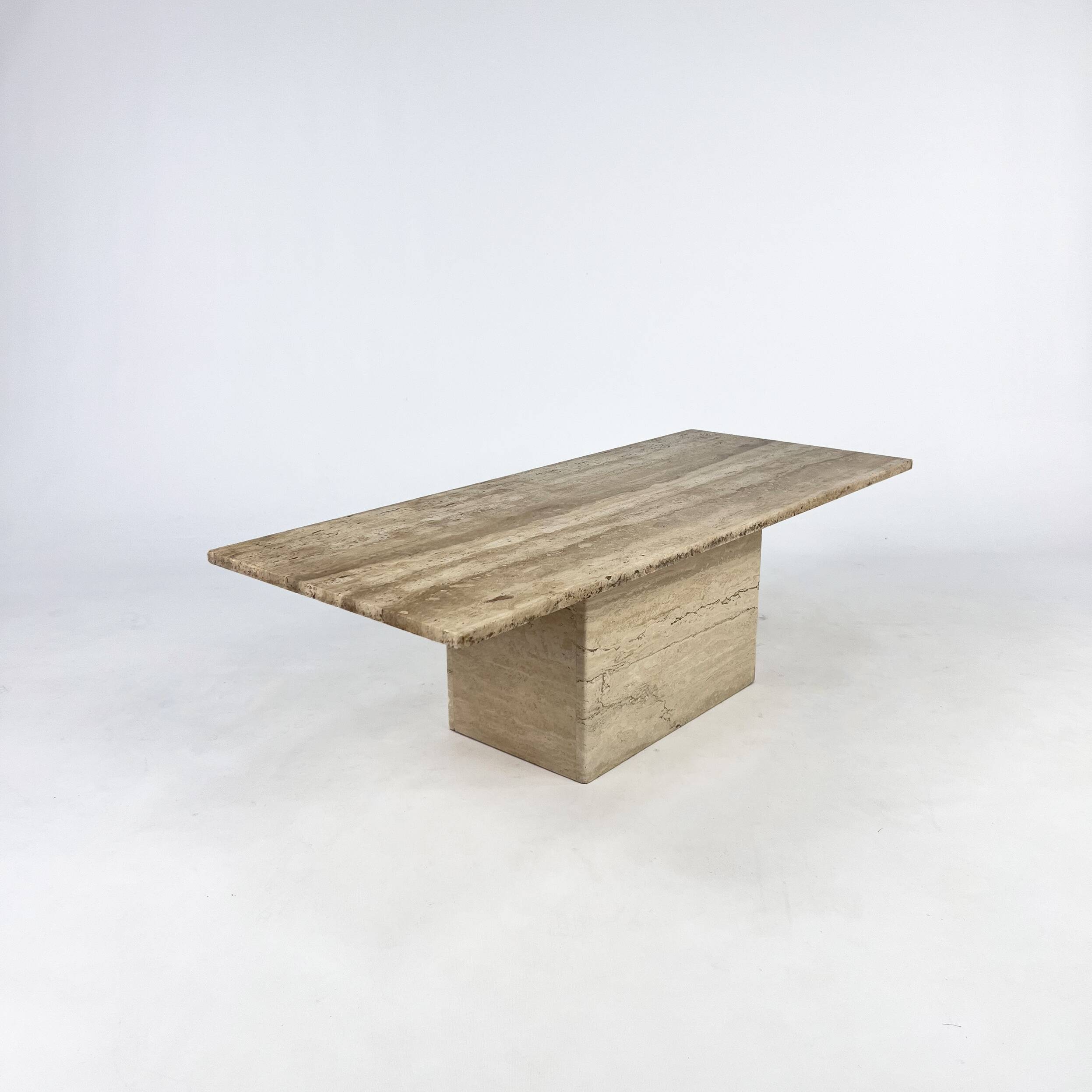 Vintage Italian Travertine Coffee Table, 1970s