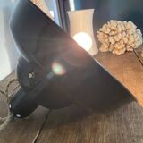 Enamelled sheet metal pendant light, fabric cable