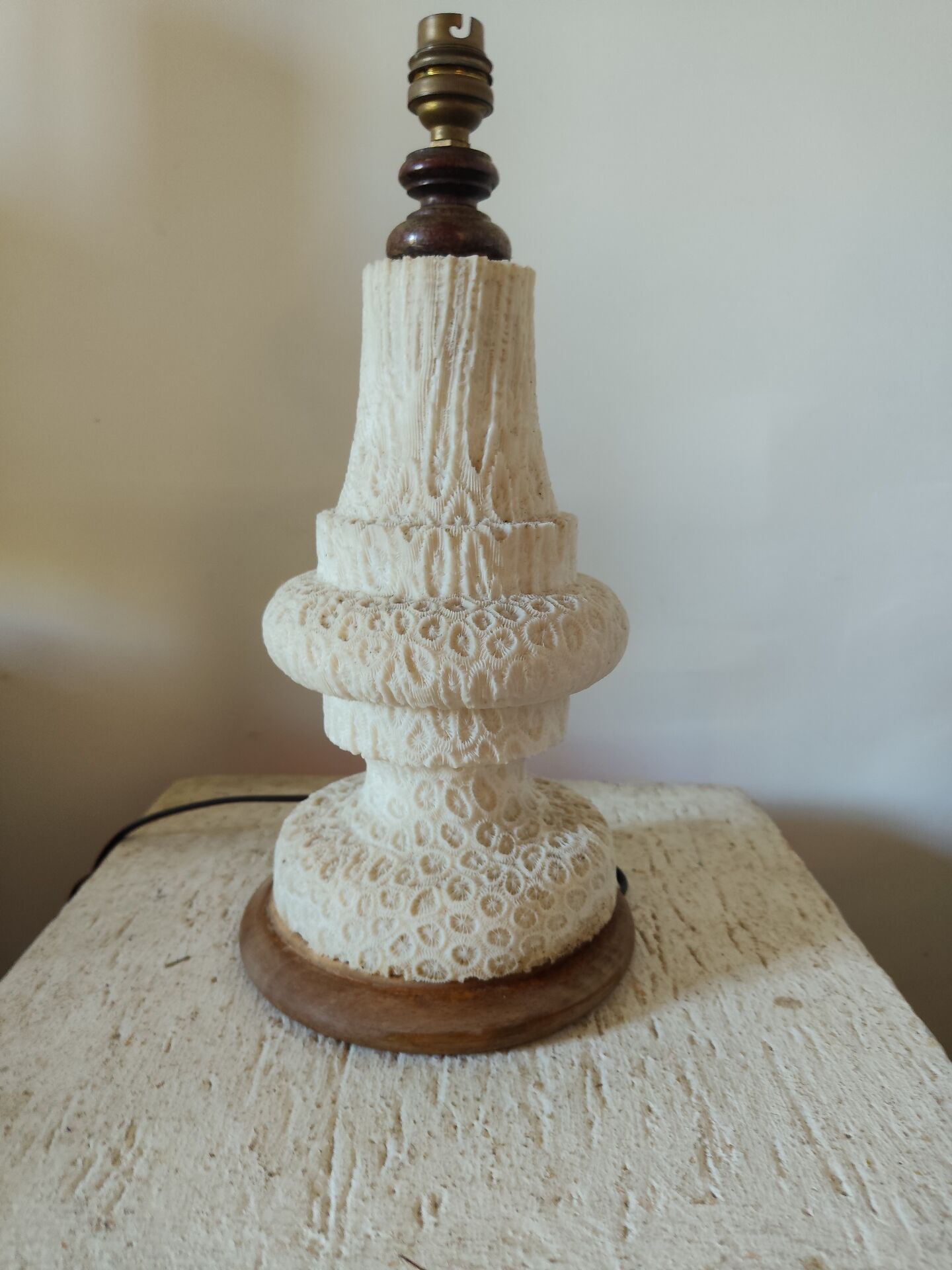 Coral lamp turned from the 1960s