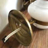 Pair of brass and opaline sconces