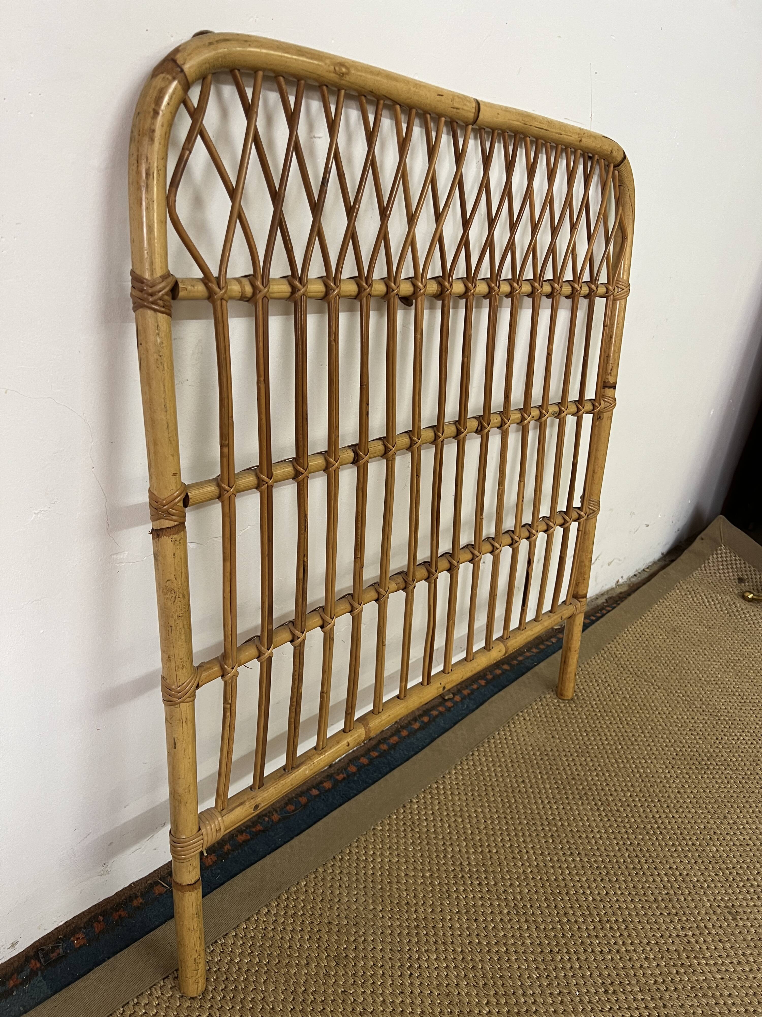 Vintage bamboo and rattan headboard