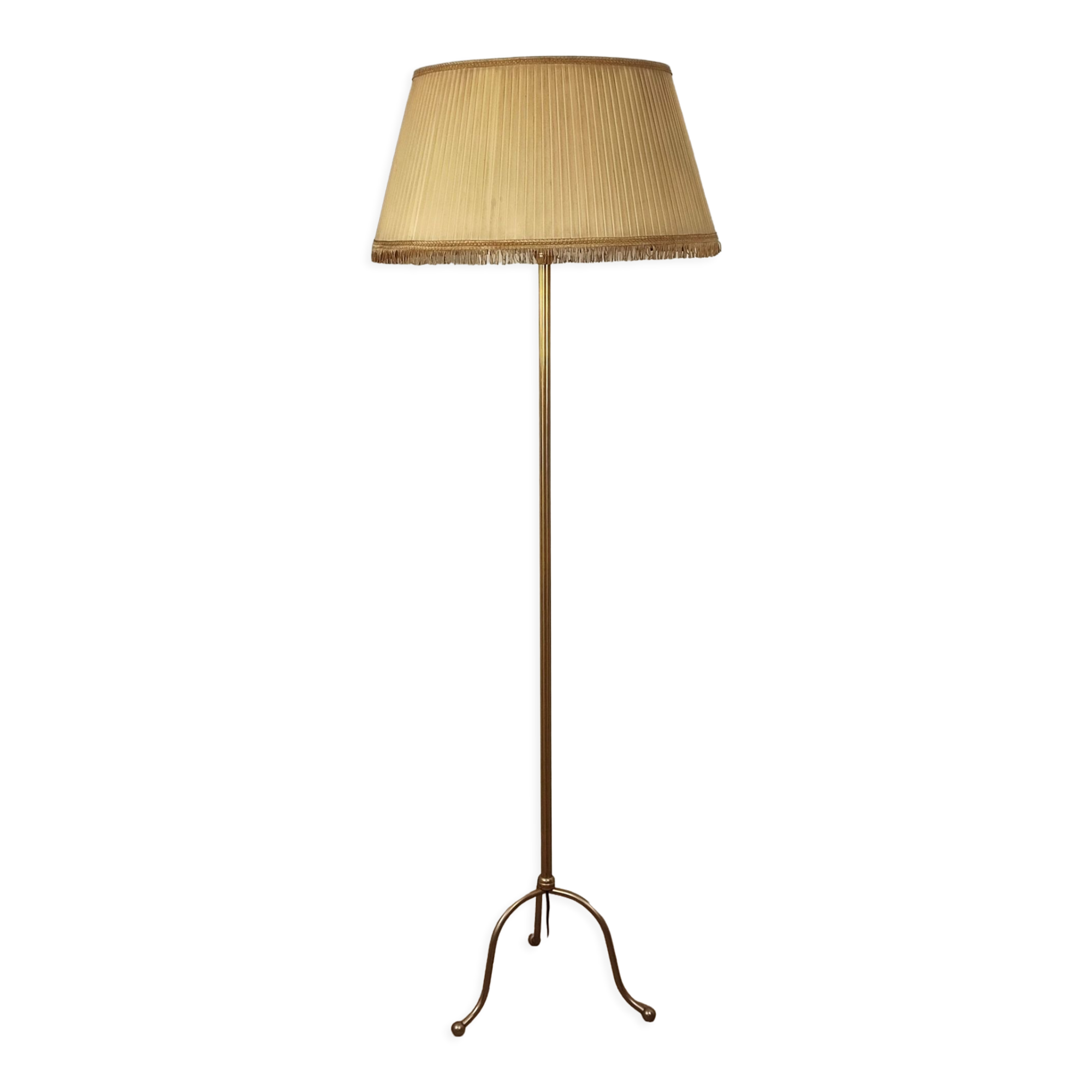 Golden tripod floor lamp