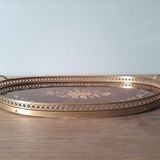 Round tray in art deco marquetry