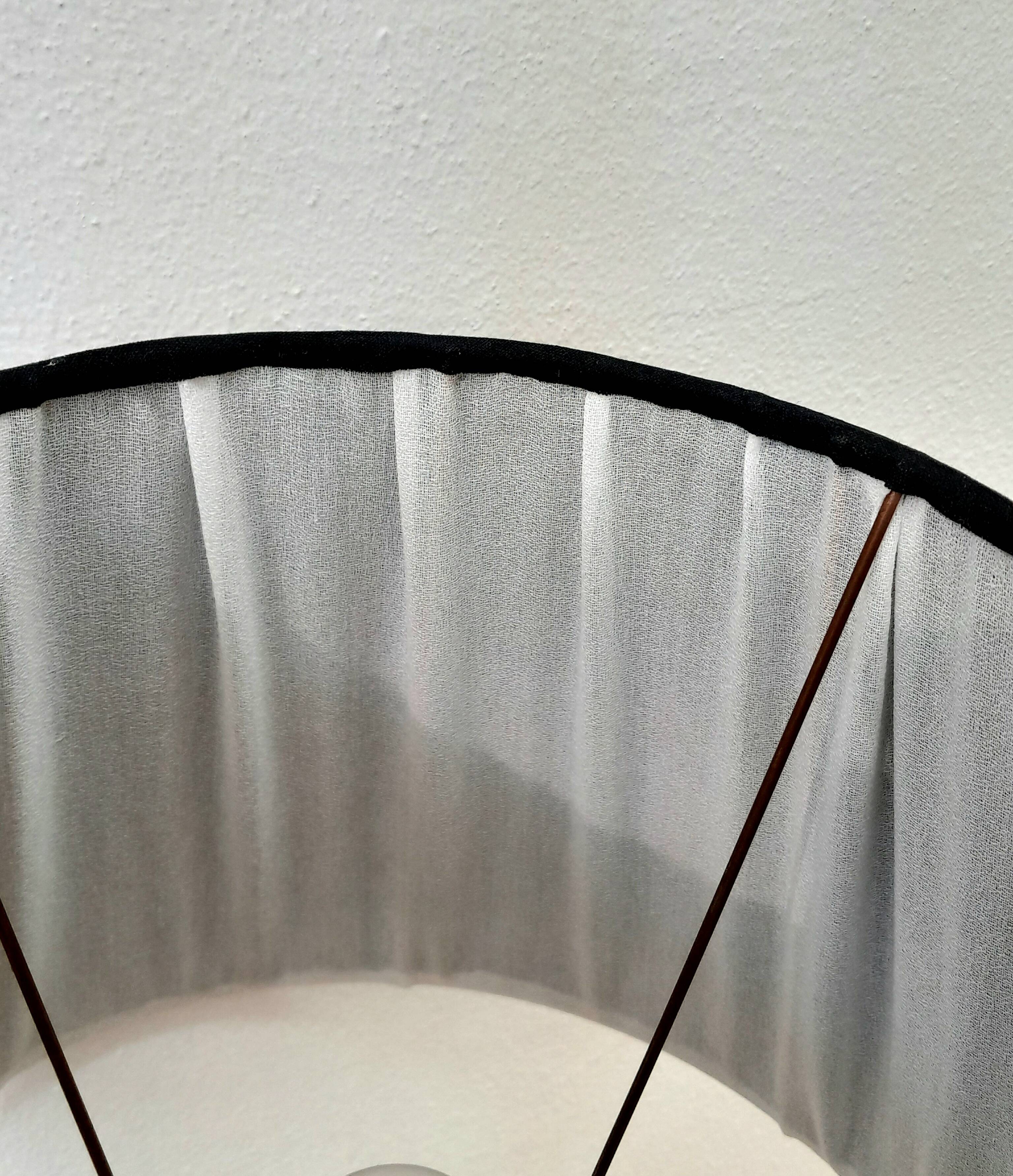 Art deco wooden lamp 1930 and couture lampshade