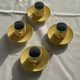Set of 4 vintage yellow Italian espresso cups and saucers.