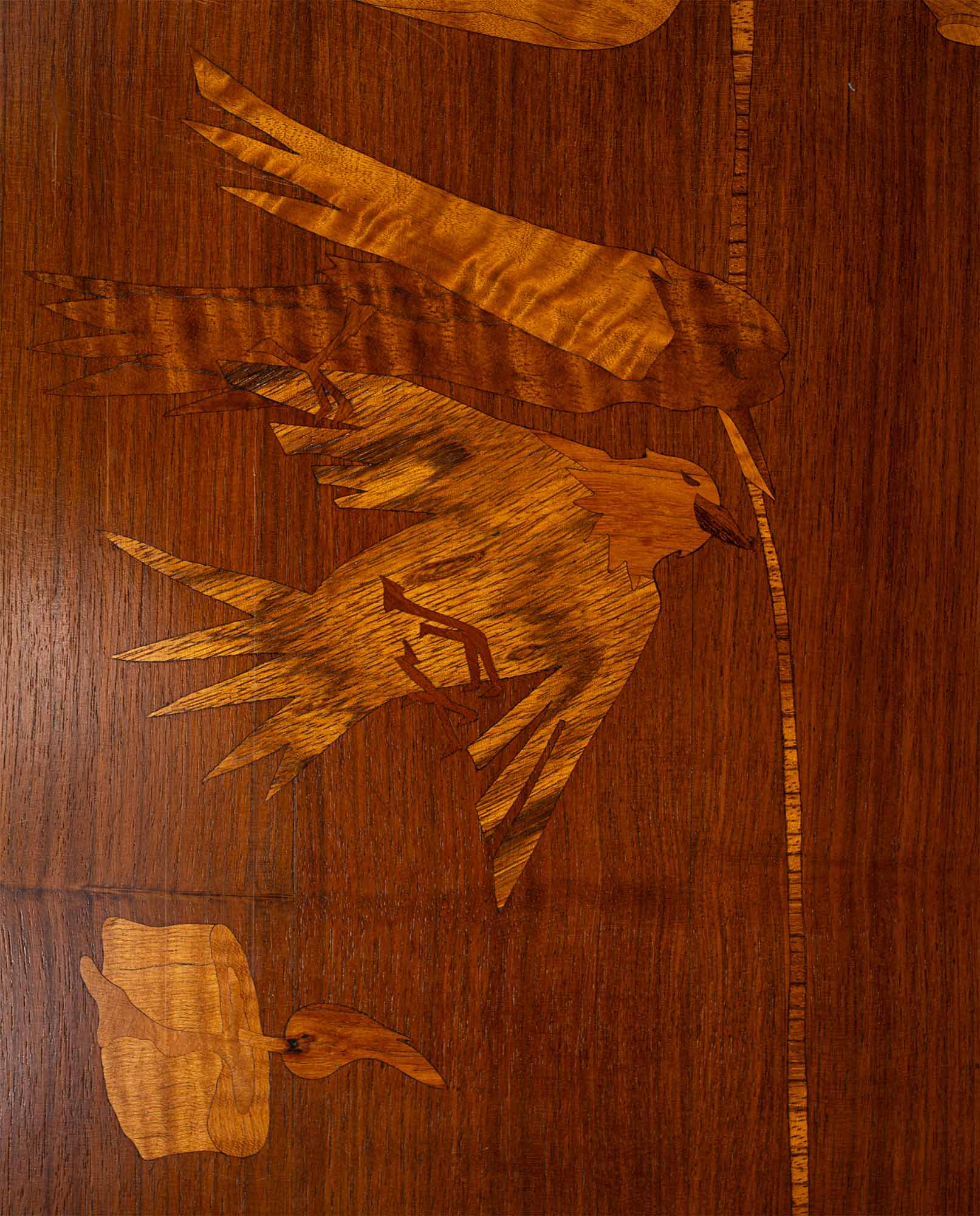 Mid-Century Italian dining table with wood inlay, 1950