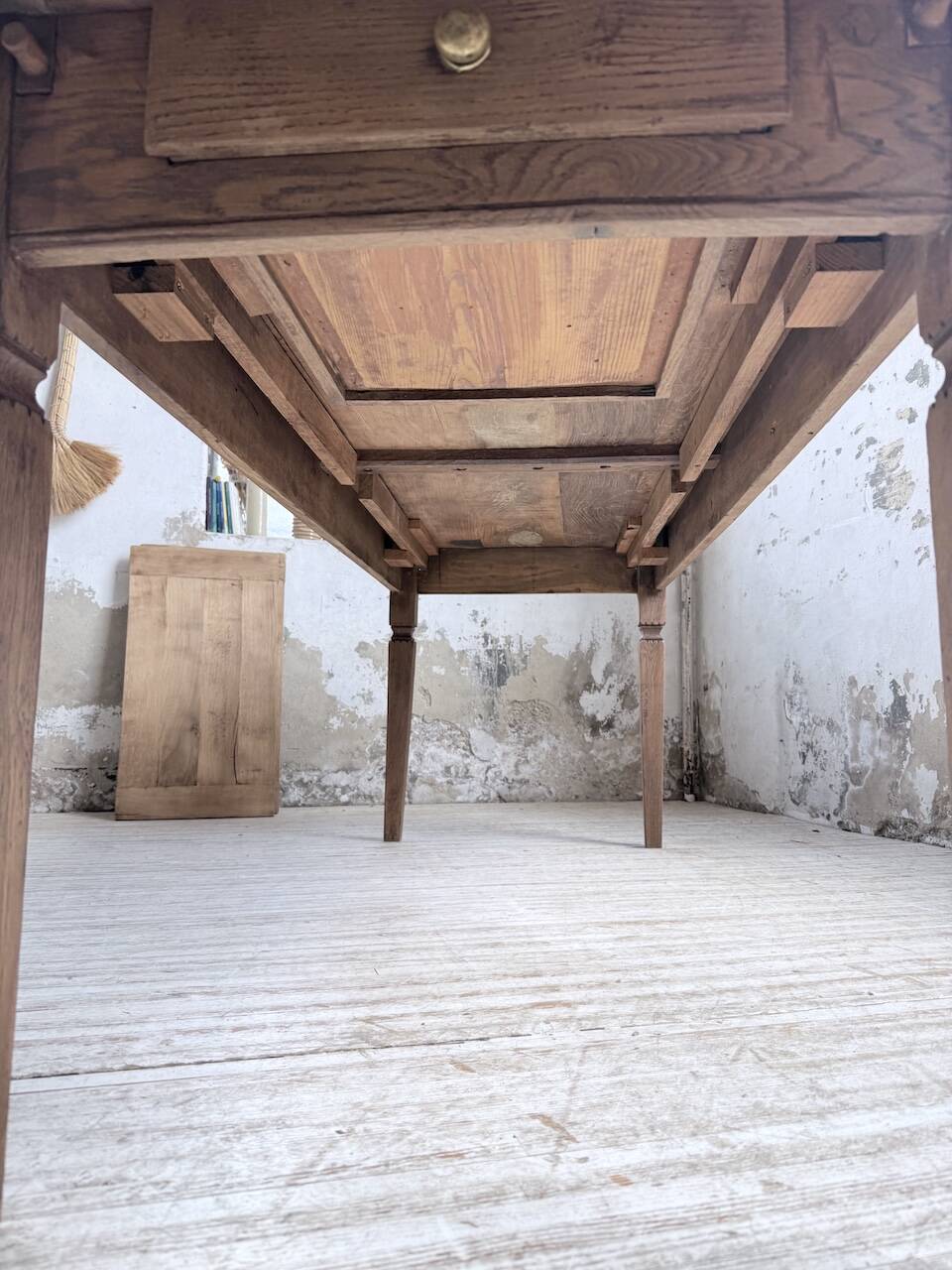 Solid oak farmhouse table with extensions (190-280cm) 1950