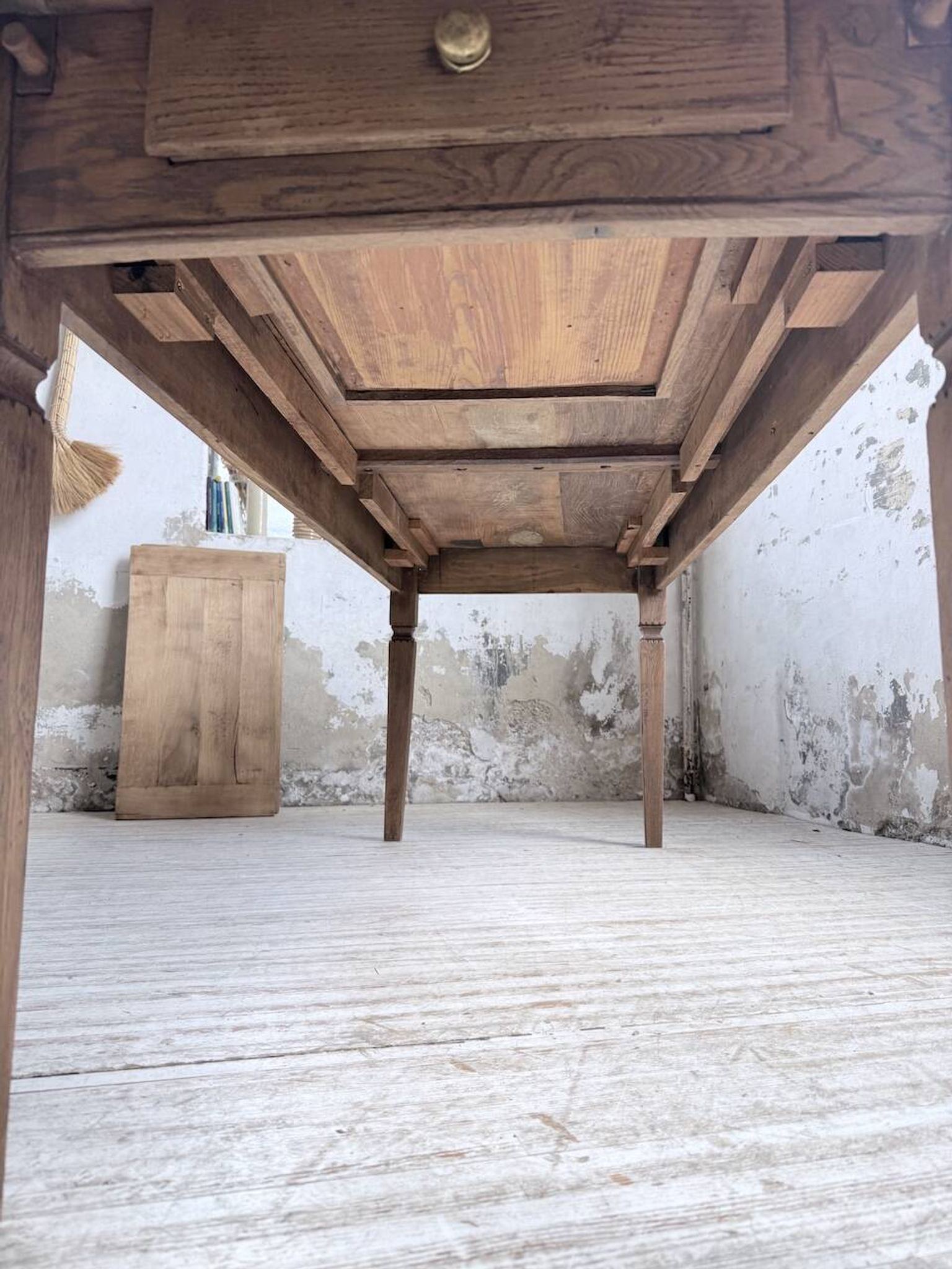 Solid oak farmhouse table with extensions (190-280cm) 1950