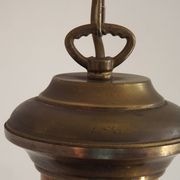 French Vintage "Louisiane" Brass & Wood Pendant Lamp - Hanging Light