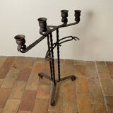 Large Brutalist Wrought Iron Candlestick
