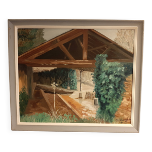 Huile sur toile représentant