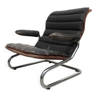 Lounge chair in brown leather, 1970s