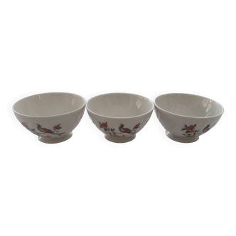 Set of 3 old Sarreguemines mini bowls