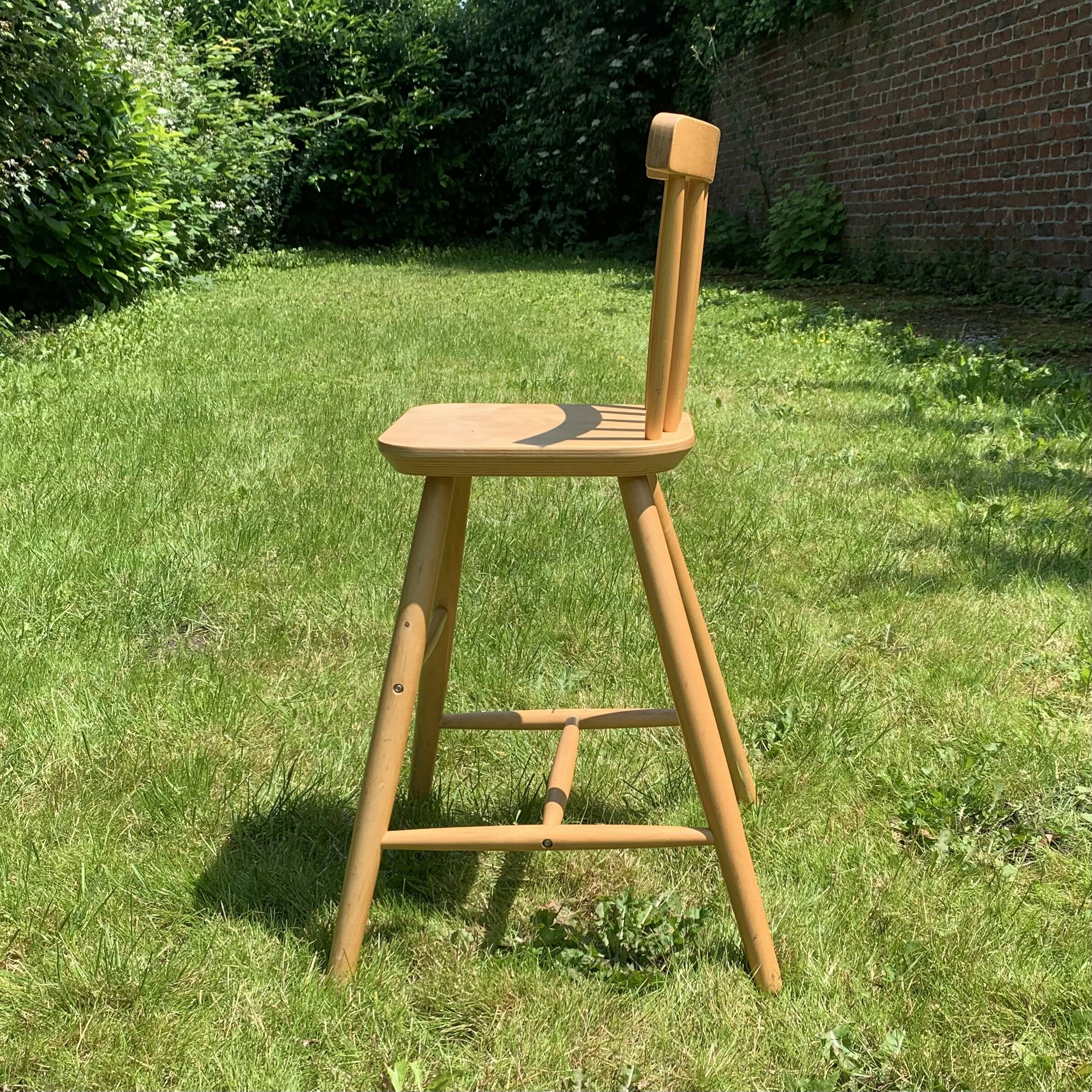 Children's wooden high chair