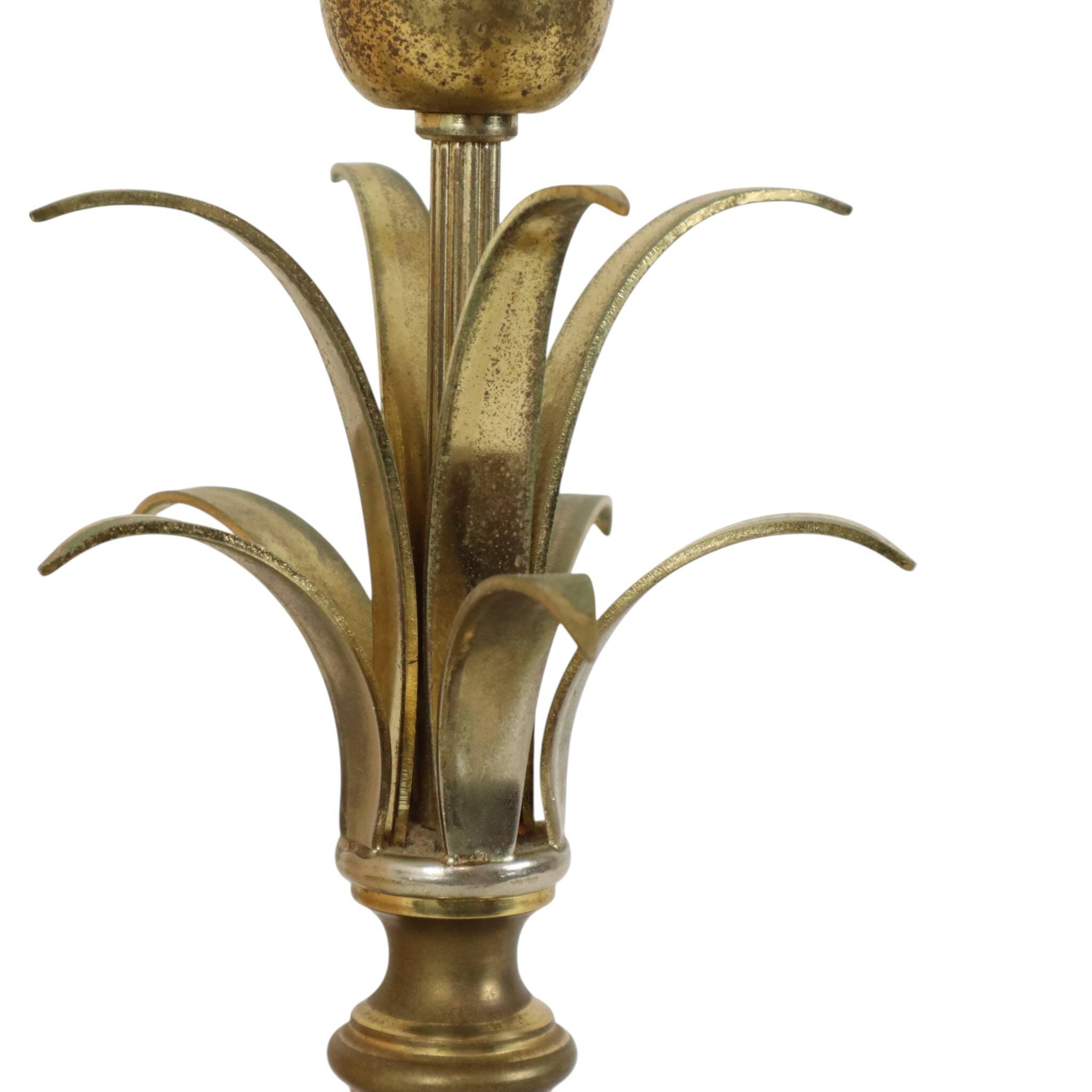 Vintage Palm Tree Pineapple Table Lamp, Massive, 1970s, 48cm