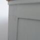 Vintage sideboard, 2 drawers, 1 shelf, 2 pearl gray patinated doors, wooden top.