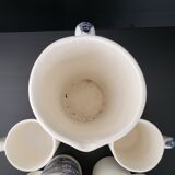 Pitcher and 6 vintage mugs 1950