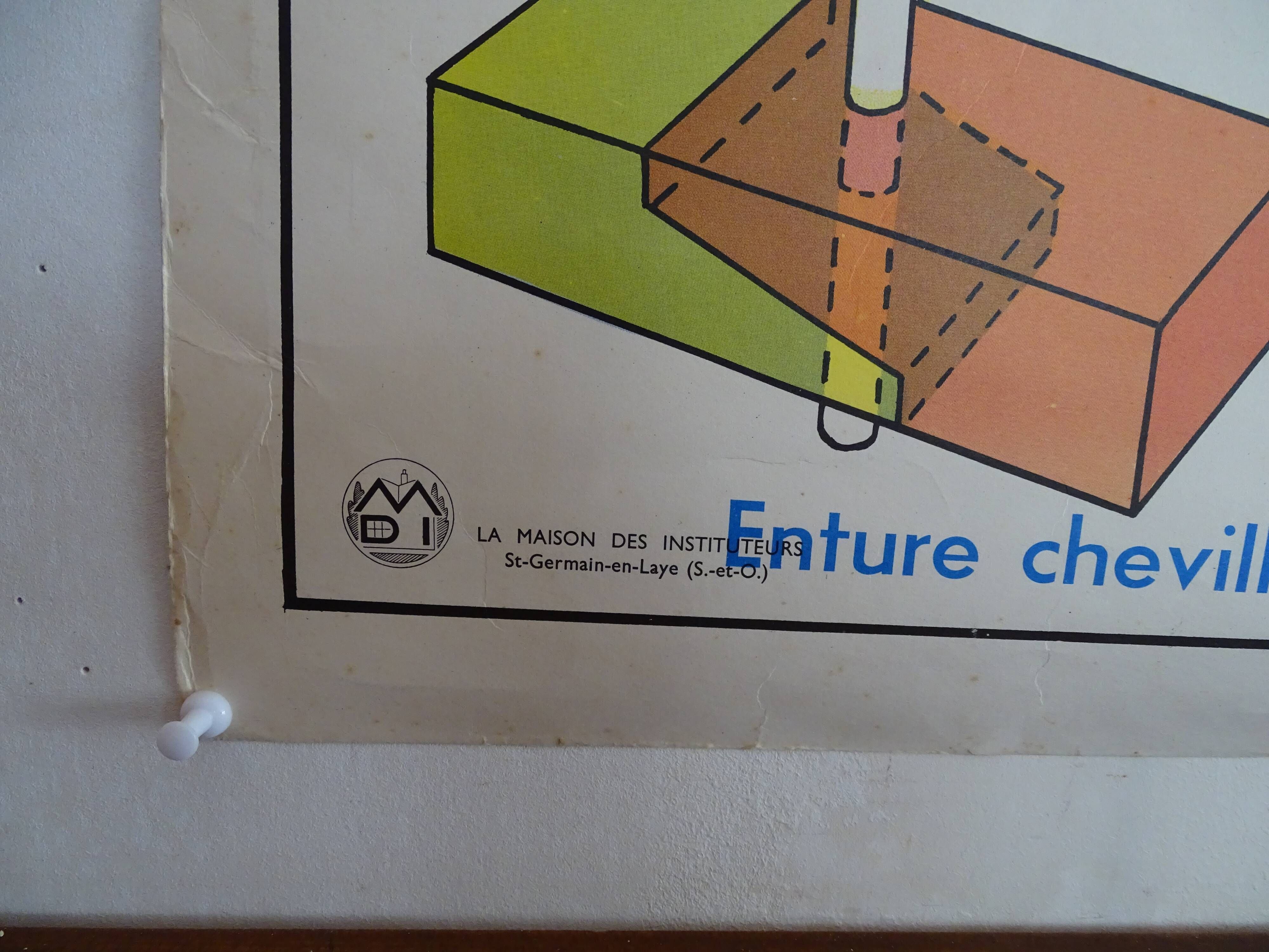 School poster on both sides of pedagogy the frame, the vintage MDI house