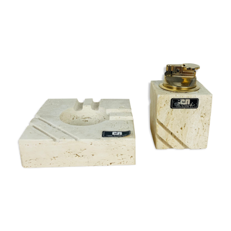 Travertine lighter and ashtray Cerri Nestore