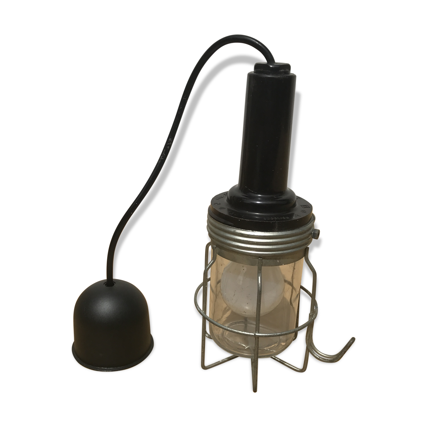 Suspension ancienne baladeuse de chantier vintage