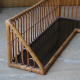 Rattan corner wall shelf 200 x 100 50s