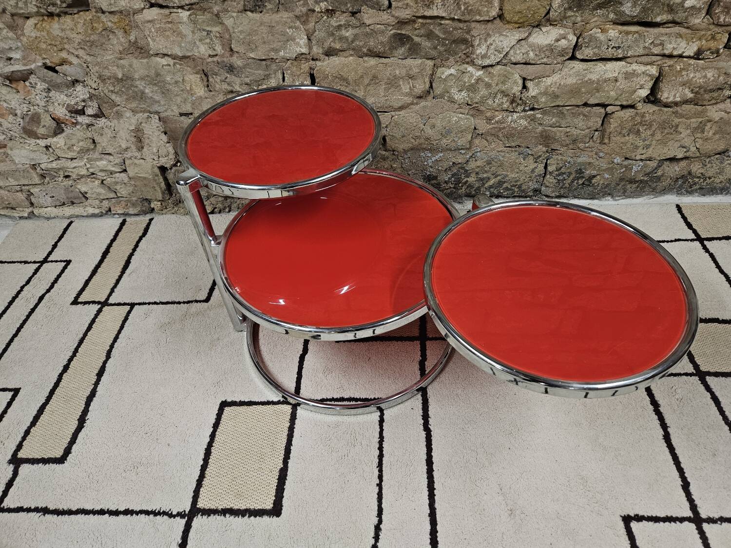 Coffee table with 3 glass tops 1970"