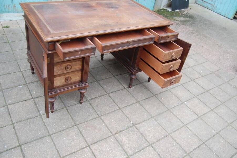 Napoleon III chest of drawers desk in walnut from the 19th century