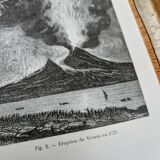 Printed in 1868, Eruption of Vesuvius in 1737, Italy.