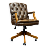 Chaise de bureau Chesterfield anglaise, chaise de président.