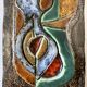 Cubist wall sculpture in glazed terracotta. Germany, 1950s.