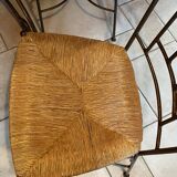 Table and four chairs wrought iron and wood
