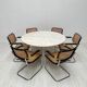 ‘70s Unique Large Round Vintage Marble Dining Table